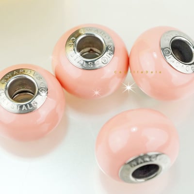 CrystalDIY奧地利SW #5890水晶珍珠中孔 14mm 兩色可選適用潘朵拉手鍊4