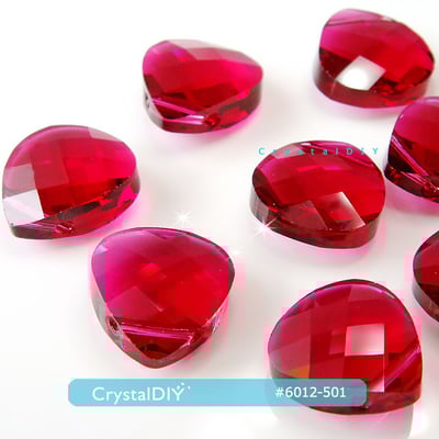 CrystalDIY奧地利水晶SW淚滴吊墜#6012 深楓紅2入2
