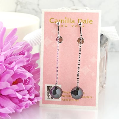 CamillaDale冬戀冰球耳環-黑寶石(280)3