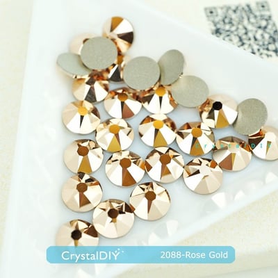 CrystalDIY奧地利水晶SW 2088平底石 玫瑰金 Rose gold(001ROGL)4