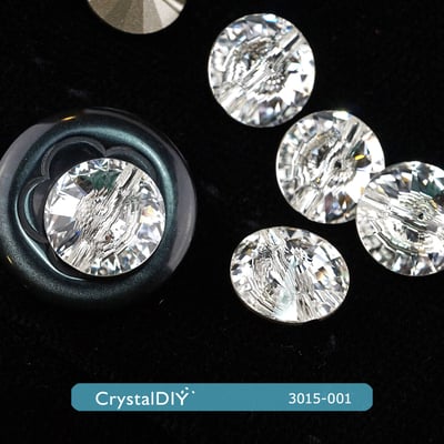 CrystalDIY奧地利SW水晶鈕扣#3015 水晶(001)-12mm14mm(零售6顆入)6