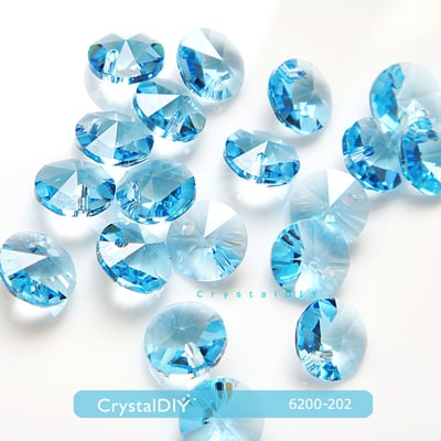 CrystalDIY奧地利SW水晶6200 圓形吊墜6mm單孔四色可選3
