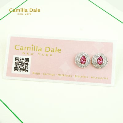 CamillaDale 夢寶心水晶耳環(玫瑰)韓製4