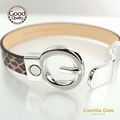 CamillaDale 韓國蛇皮粉紅手鍊手環(銀)2
