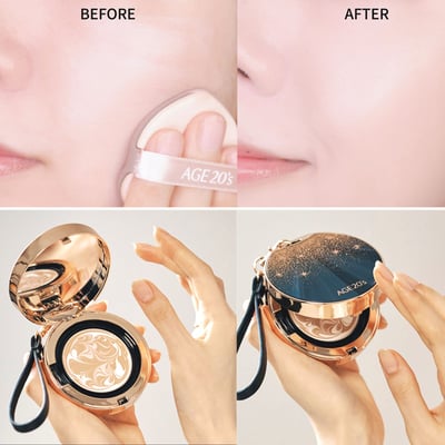 Age20's閃耀星辰膠原蛋白精華粉餅黑金版 一殼2蕊附贈皮繩吊飾9