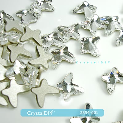 CrystalDIY奧地利水晶SW平底石#2854 蝴蝶8mm白鑽 貼鑽 指甲彩繪 手機貼鑽3