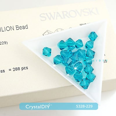 CrystalDIY奧地利SW水晶串珠#5328土耳其藍Blue Zircon (229) 8mm2