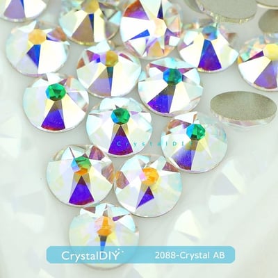 CrystalDIY奧地利水晶SW 2058/2088水晶亮彩001AB平底石1
