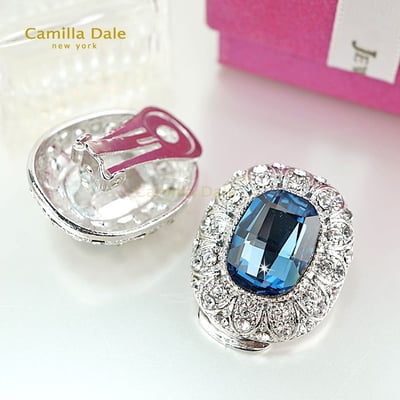 CamillaDale 巴洛克蒙大拿藍水晶耳環(夾式) 韓製6