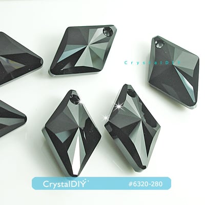 CrystalDIY奧地利水晶SW吊墜#6320菱形水晶吊墜 黑寶石27mm1