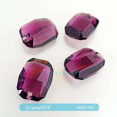 CrystalDIY奧地利SW水晶#6685繪圖水晶吊墜紫水晶19mm7