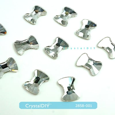 CrystalDIY奧地利水晶SW平底石#2858 蝴蝶結 水晶白鑽1