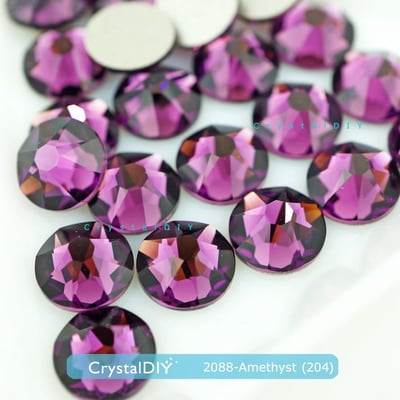 CrystalDIY奧地利水晶SW #2088紫水晶204平底石SS5~SS341