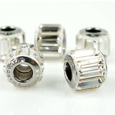 CrystalDIY奧地利水晶SW串飾#180301 長水晶中孔串珠 水晶(001)10.5mm適用於潘朵拉手鍊2