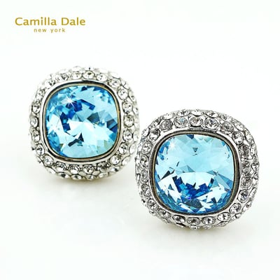 CamillaDale 威尼斯海藍水鑽耳環 韓製3