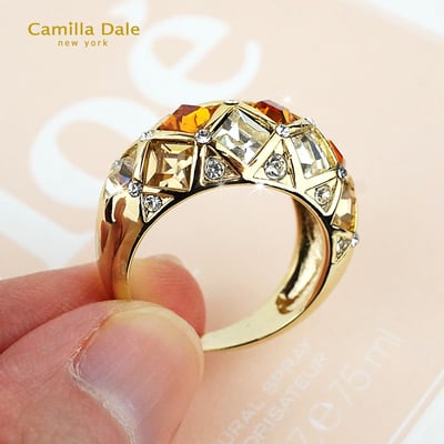 Camilladale 時尚繁星晶鑽14K金戒指(金) 韓製【絕版精品】4