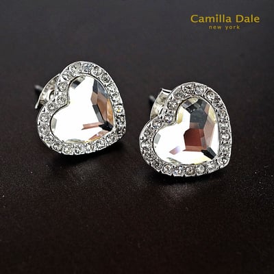 CamillaDale 芳心水晶耳環(白) 韓製6