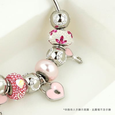 CrystalDIY奧地利SW水晶迷人密鑲英文字母串飾#82201【C】不銹鋼材潘朵拉手鍊適用5