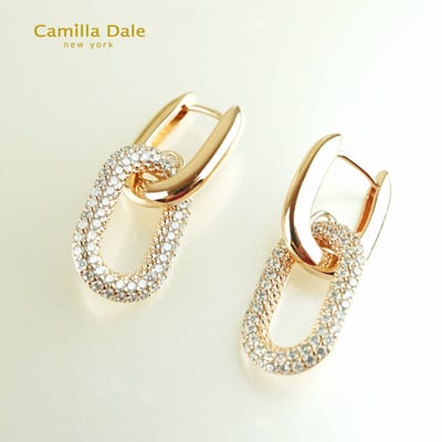 Camilla Dale 玫瑰金鍊條造型耳環1