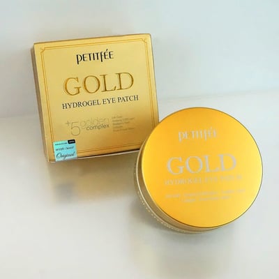 韓國PETITFEE 24K Gold金色水凝眼膜貼60片 改善眼周暗沉、緊緻、彈力8
