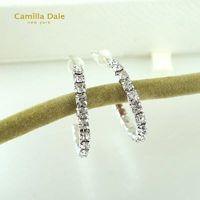 CamillaDale 水鑽圓圈耳環 韓製2