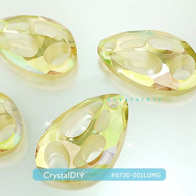 CrystalDIY奧地利SW水晶#6730 放射狀吊墜Radiolarian Pendants LUMG夜光綠34m3