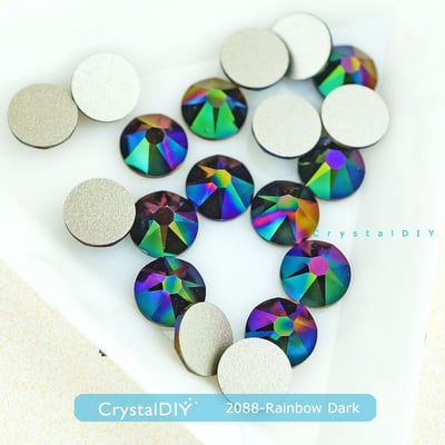 CrystalDIY奧地利水晶SW2088平底石 暗彩虹Rainbow Dark SS343