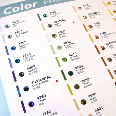 CrystalDIY真石色卡 國際中英文版-採用奧地利SW水晶 美甲師設計師彩繪必備工具 水晶色卡6