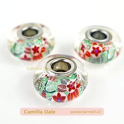 CamillaDale紅花綠葉手鍊串飾【122】不同角度會有圖像放大視覺3