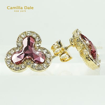 CamillaDale 分子水鑽耳環(古典玫瑰)2