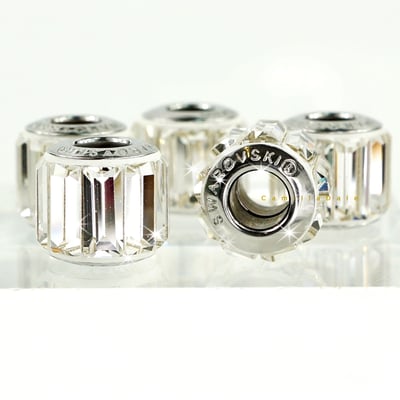 CrystalDIY奧地利水晶SW串飾#180301 長水晶中孔串珠 水晶(001)10.5mm適用於潘朵拉手鍊4