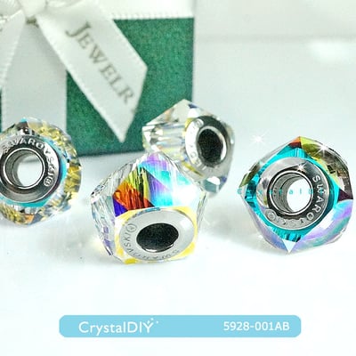 CrystalDIY奧地利SW水晶#5928迷人螺旋中孔 4色可選 適用潘朵拉蛇鍊4