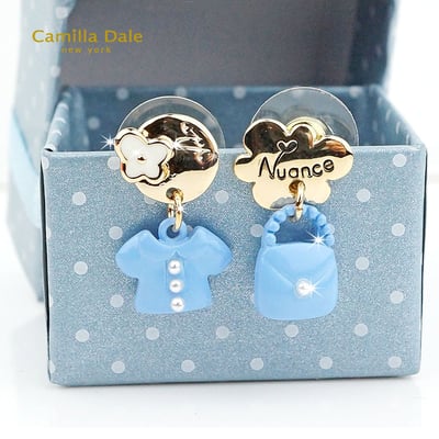CamillaDale 可愛衣包出遊日記耳環 海藍色系1
