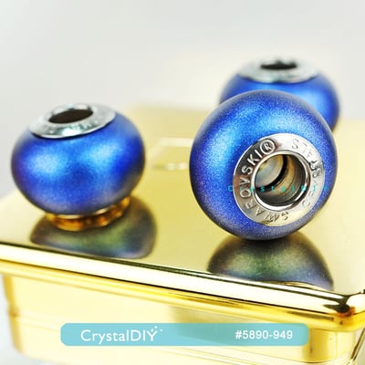 CrystalDIY奧地利水晶SW 水晶珍珠#5890中孔深藍(949) 14mm單顆3
