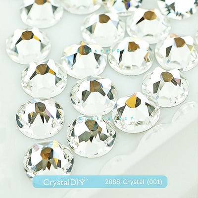 CrystalDIY奧地利SW水晶#2058水晶001平底石SS5(1.9mm)~SS9(2.7mm)3