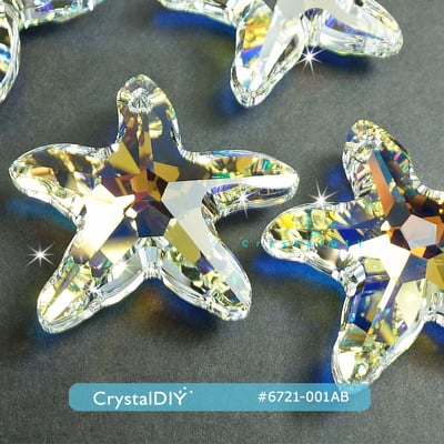 CrystalDIY奧地利水晶SW #6721海星吊墜 水晶亮彩28mm 單顆4