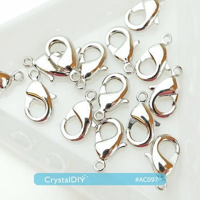 CrystalDIY 12mm中型問號勾 龍蝦扣 (正白) 每包10入 高品質不易退色1