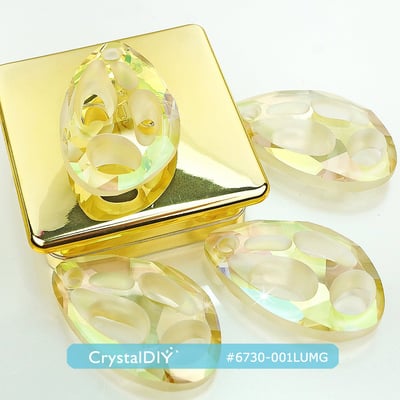 CrystalDIY奧地利SW水晶#6730 放射狀吊墜Radiolarian Pendants LUMG夜光綠34m4