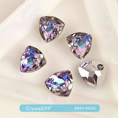 CrystalDIY奧地利SW水晶三角形吊墜6434水晶燦紫(001VL) 10.5mm 2入3