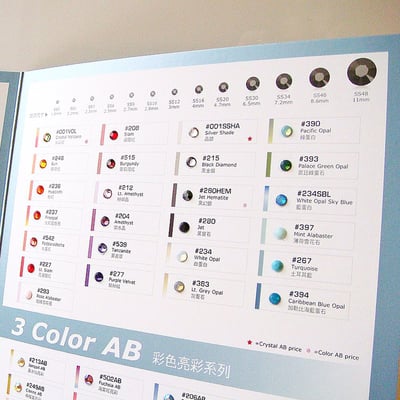 CrystalDIY真石色卡 國際中英文版-採用奧地利SW水晶 美甲師設計師彩繪必備工具 水晶色卡4