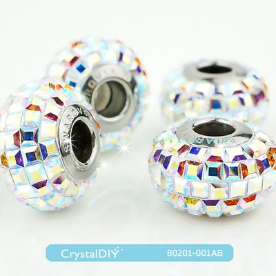 CrystalDIY奧地利水晶SW #80201方形水鑽密鑲 水晶亮彩(001AB) 15mm~美呆了~潘朵拉手鍊適用6