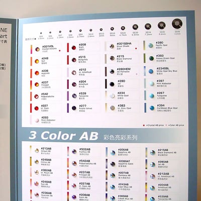 CrystalDIY真石色卡 國際中英文版-採用奧地利SW水晶 美甲師設計師彩繪必備工具 水晶色卡3