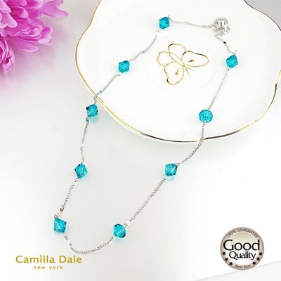 CamillaDale 星空點點項鍊 水晶串珠5328土耳其藍9