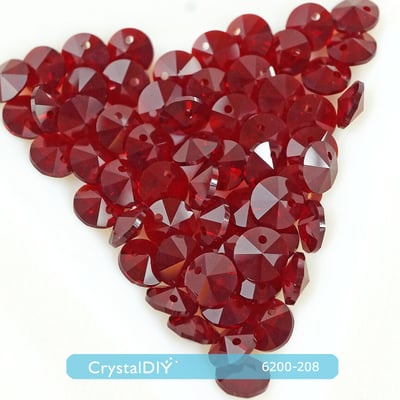 CrystalDIY奧地利SW水晶6200 圓形吊墜6mm單孔四色可選11
