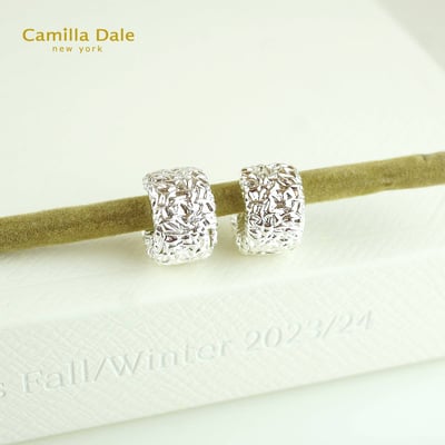 Camilla Dale 亮鋁箔半圓耳環4