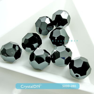 CrystalDIY奧地利水晶SW水晶串珠#5000黑寶石JET(280) 12mm1