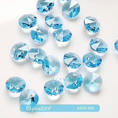 CrystalDIY奧地利SW水晶6200 圓形吊墜6mm單孔四色可選9