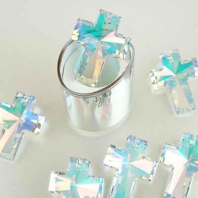 CrystalDIY奧地利SW水晶吊墜#6864大十字吊墜水晶亮彩5