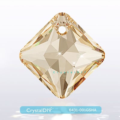 CrystalDIY奧地利水晶SW水晶公主切割吊墜#6431燦幻金 Crystal Golden Shadow16mm三色可選2
