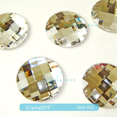 CrystalDIY奧地利SW水晶#2035圓形旗盤平底石 Crystal (001)20mm單顆2